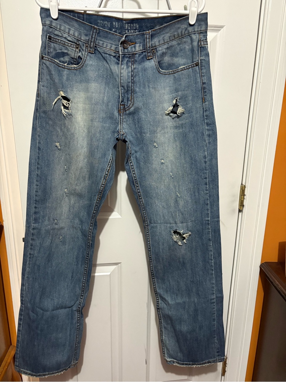 urban pipeline Distressed Light Blue Relaxed Jeans
